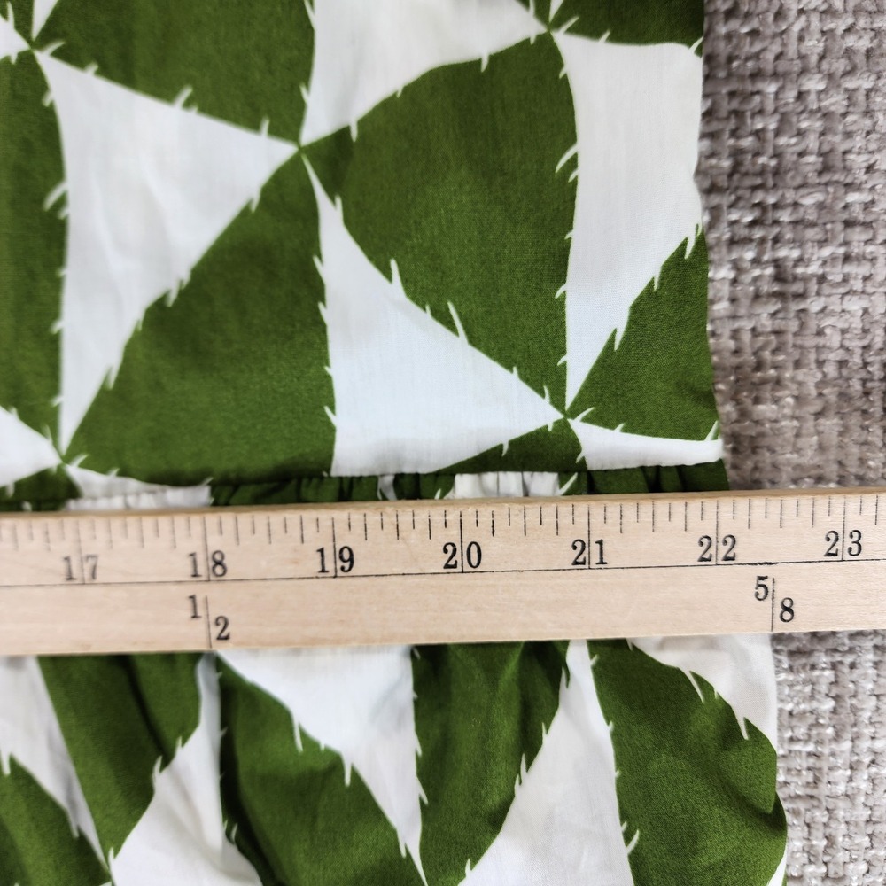 Anthropologie Maeve Bettina Shirt Dress Womens LP Petite Green White Triangles - Picture 7 of 13
